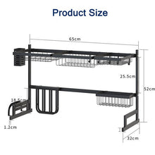 Load image into Gallery viewer, 2 Layers Multi-use Stainless Steel Dishes Rack Stready Sink Drain Plate Rack Kitchen Oragnizer Rack Dish Shelf Sink Drying Rack
