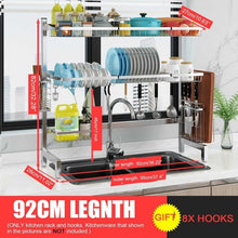 Load image into Gallery viewer, 3Tier Stainless Steel Kitchen Shelf Organizer Dishes Drying Rack Over Sink Drain Rack Kitchen Storage Countertop Utensils Holder
