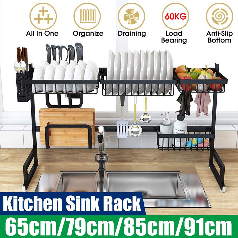 Dish Drying Rack Kitchen Sink Organizer Tableware Storage Shelf