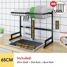 Load image into Gallery viewer, Stainless Steel Kitchen Shelf Organizer Dishes Drying Rack Over Sink Drain Rack Kitchen Storage Countertop Utensils Holder
