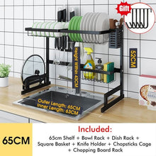 Load image into Gallery viewer, Stainless Steel Kitchen Shelf Organizer Dishes Drying Rack Over Sink Drain Rack Kitchen Storage Countertop Utensils Holder
