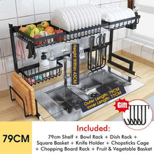 Load image into Gallery viewer, Stainless Steel Kitchen Shelf Organizer Dishes Drying Rack Over Sink Drain Rack Kitchen Storage Countertop Utensils Holder
