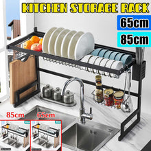 Load image into Gallery viewer, Kitchen Stainless Steel Sink Drain Rack Storage Rack Kitchen Organizer dish drying rack over the sink Spice Organizer 65/85cm
