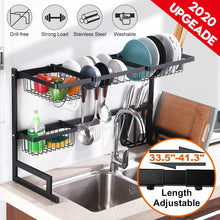 Load image into Gallery viewer, Adjustable Kitchen Sink Storage Rack Kitchen Storage Holder Dish Rack Bowl Tableware Plate Drainer Drying Rack Organizer
