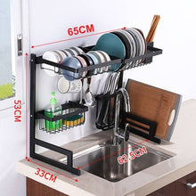 Load image into Gallery viewer, Adjustable Kitchen Sink Storage Rack Kitchen Storage Holder Dish Rack Bowl Tableware Plate Drainer Drying Rack Organizer

